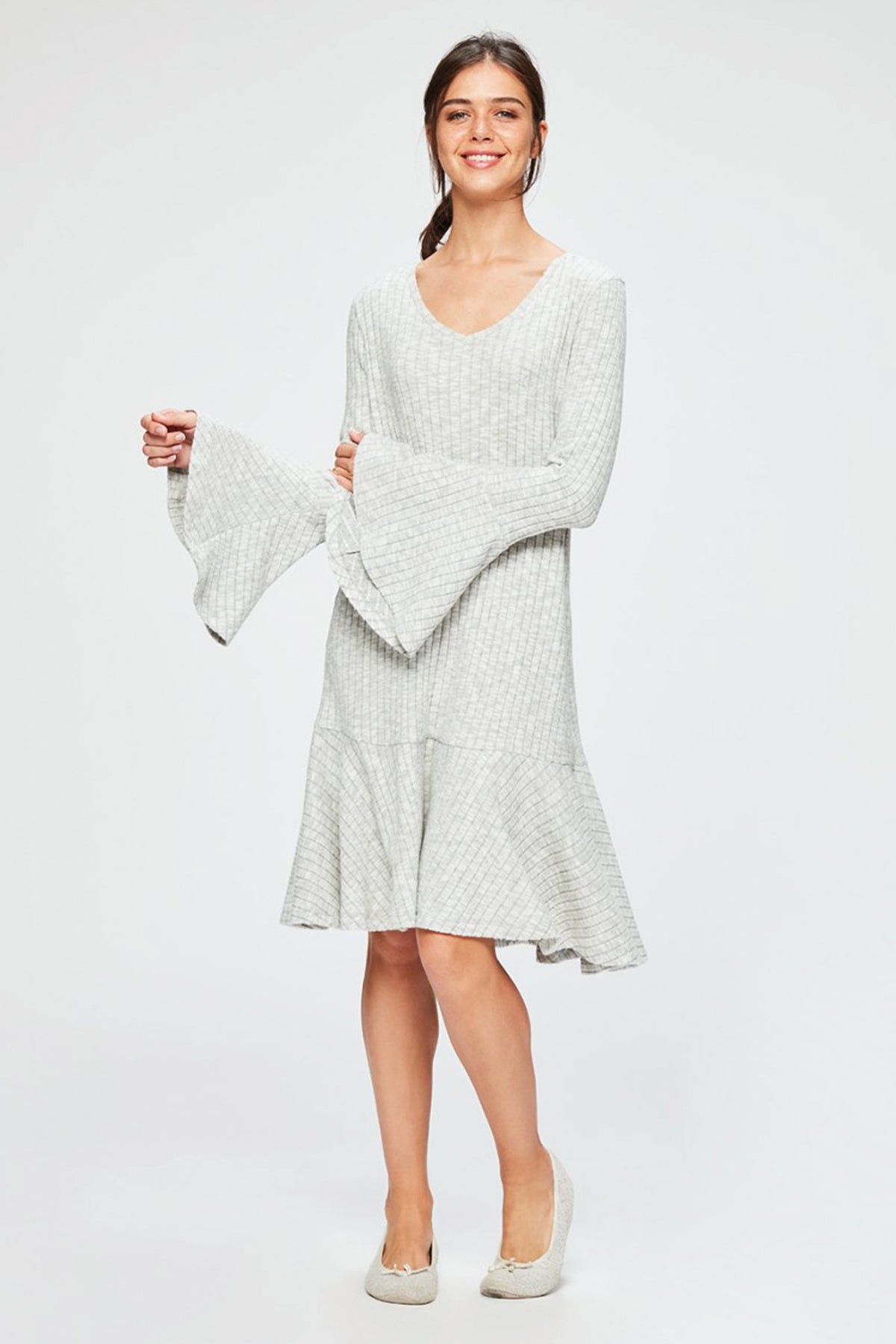 GREY MELANGE NIGHTIE