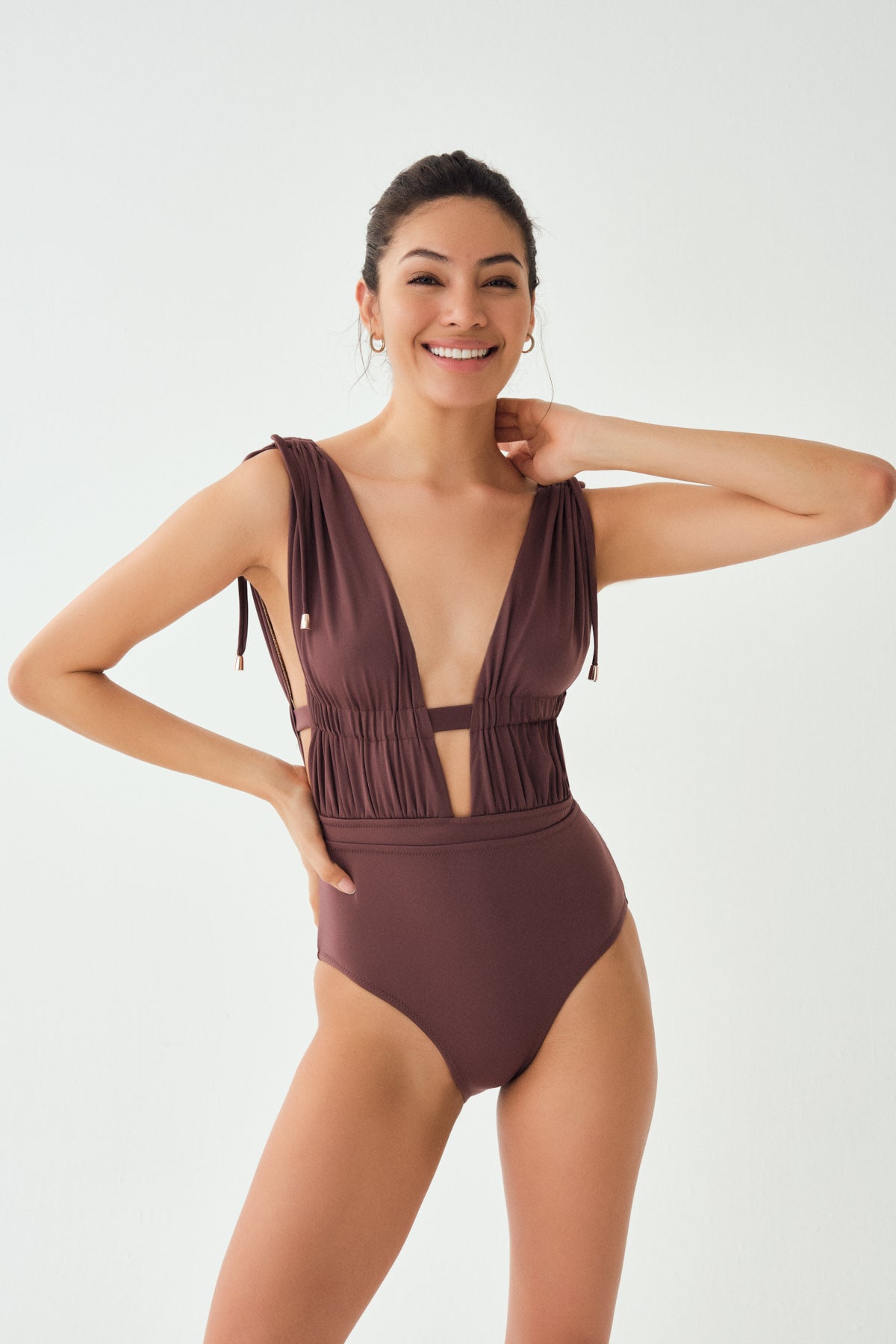SOFT BROWN SWIMSUIT