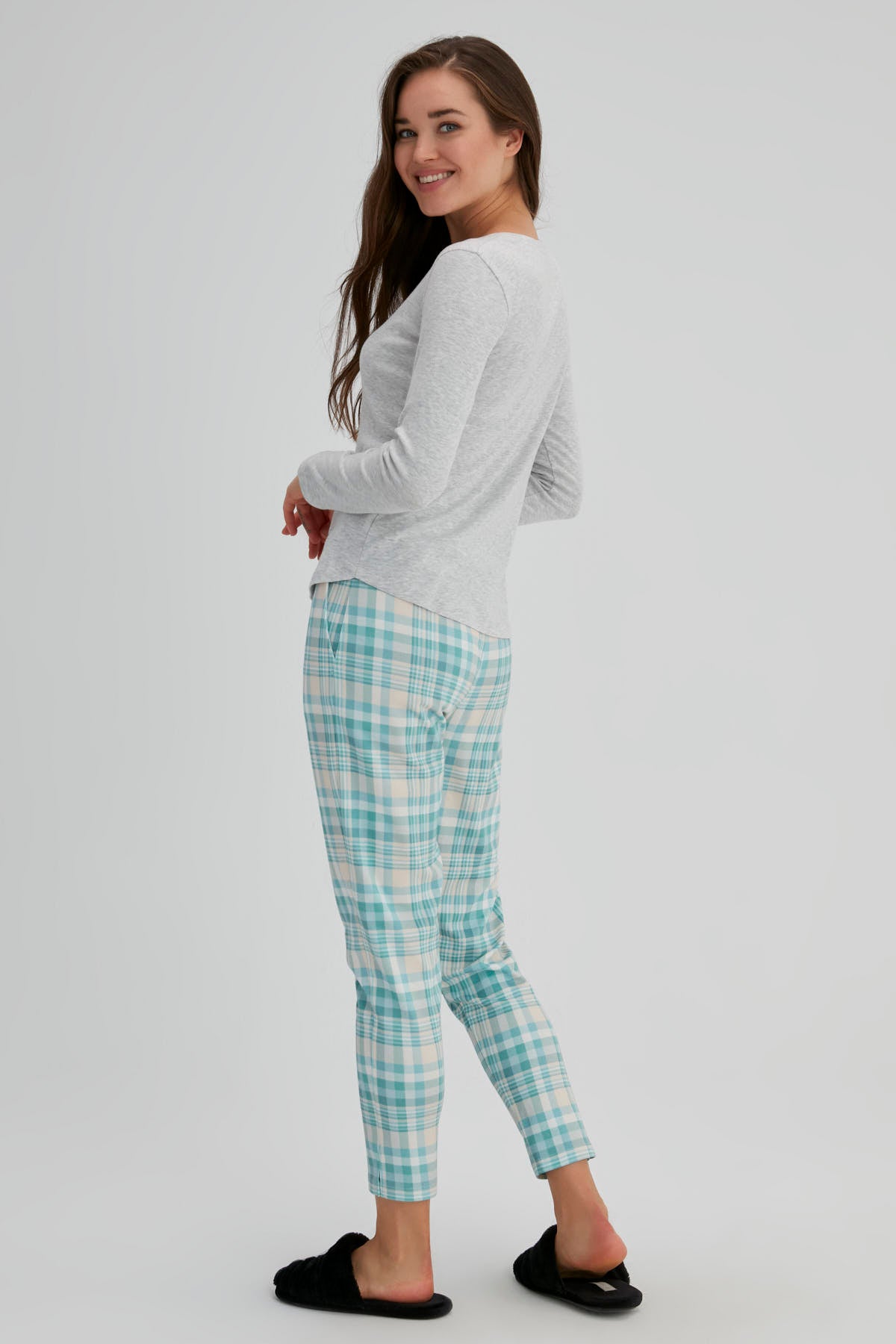 GREY MELANGE ONE PIECE TOP- ONE PIECE BOTTOM