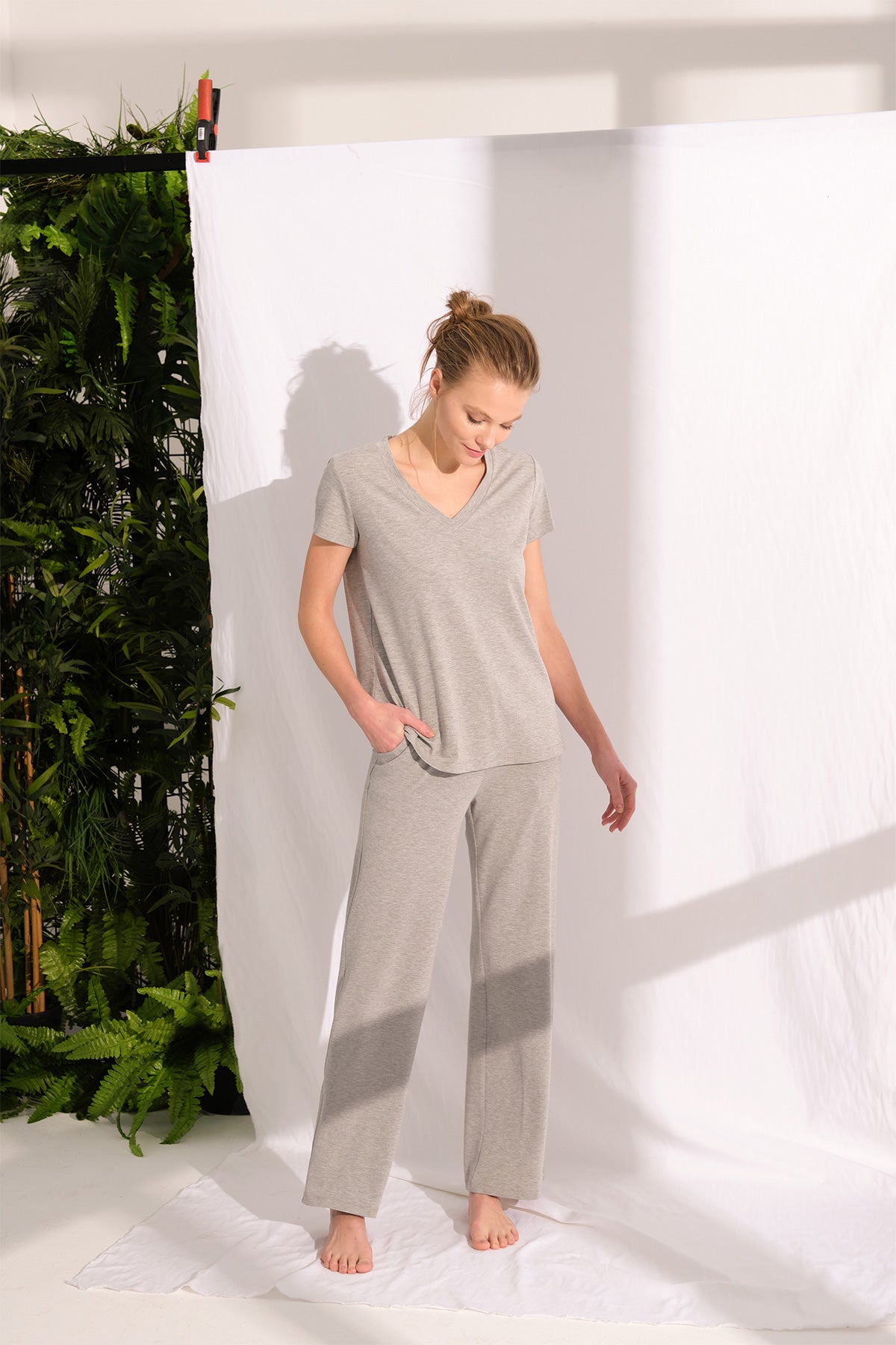 GREY MELANGE ONE PIECE BOTTOM