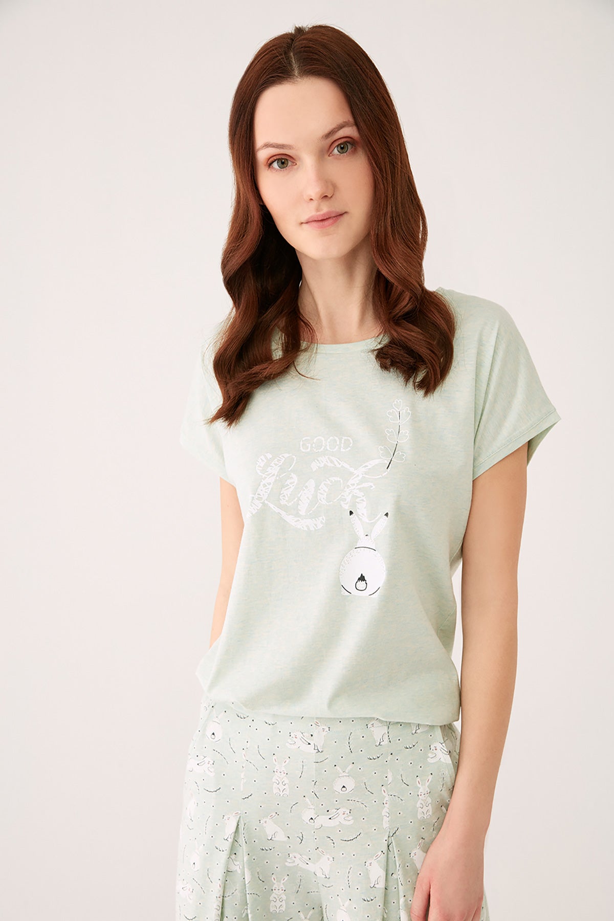 GREEN MELANGE CAPRI SET