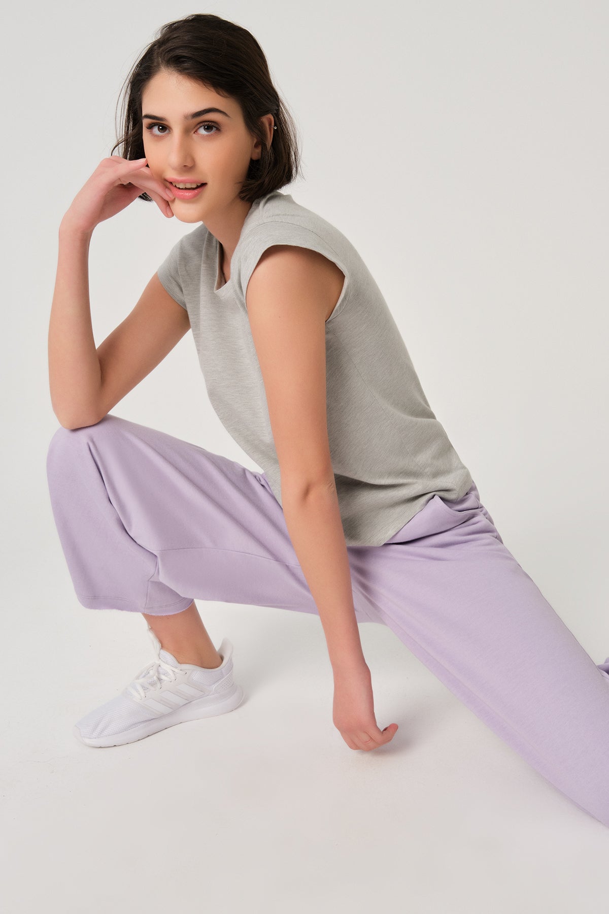 GREY MELANGE ONE PIECE TOP- ONE PIECE BOTTOM