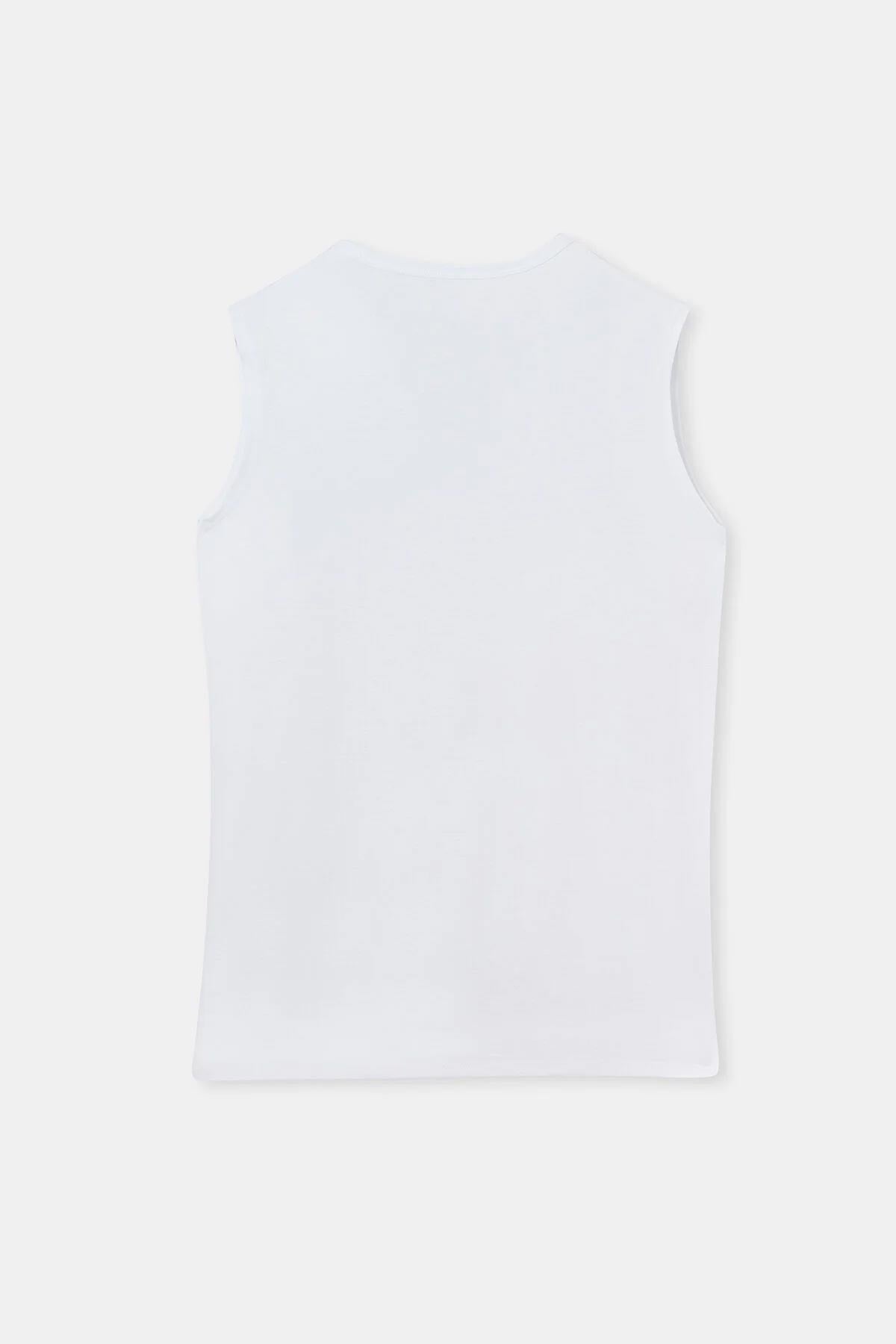 WHITE T-SHIRT SLEEVLESS