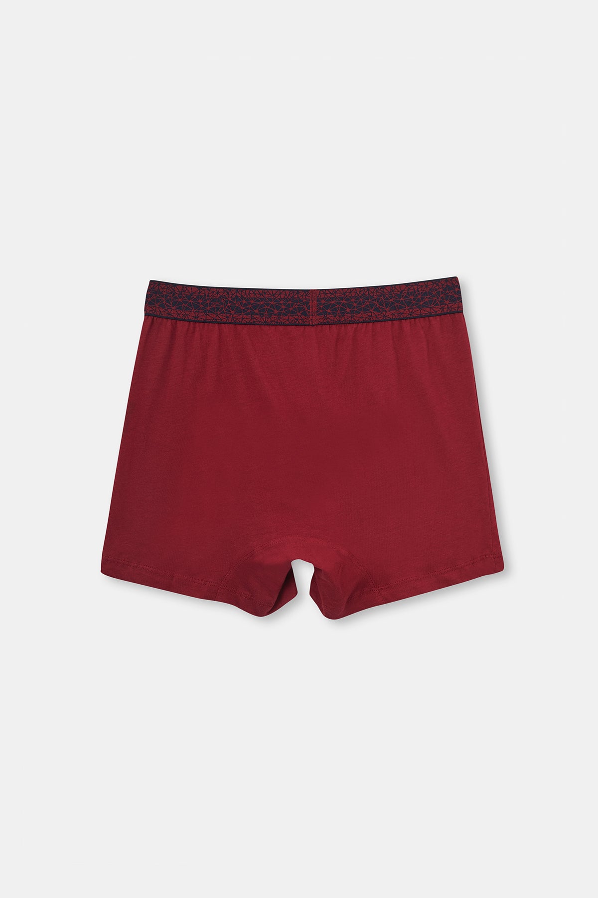 Bordo Baskılı Pamuklu Boxer