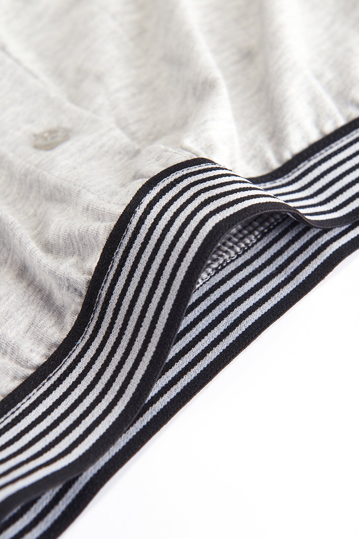 Gri Melanj Baskılı Pamuklu Boxer