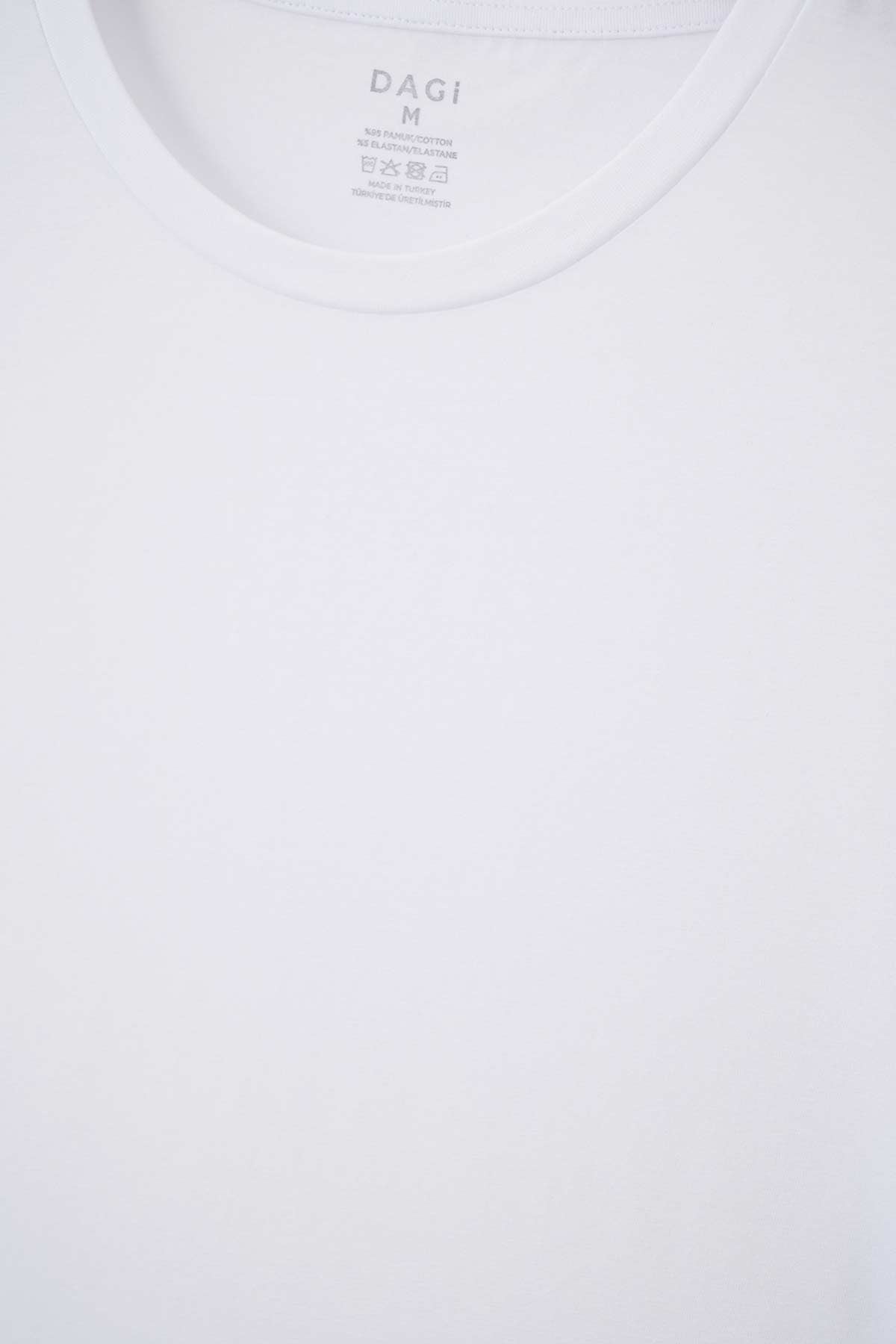 Beyaz Compact O Yaka 2'li T-Shirt