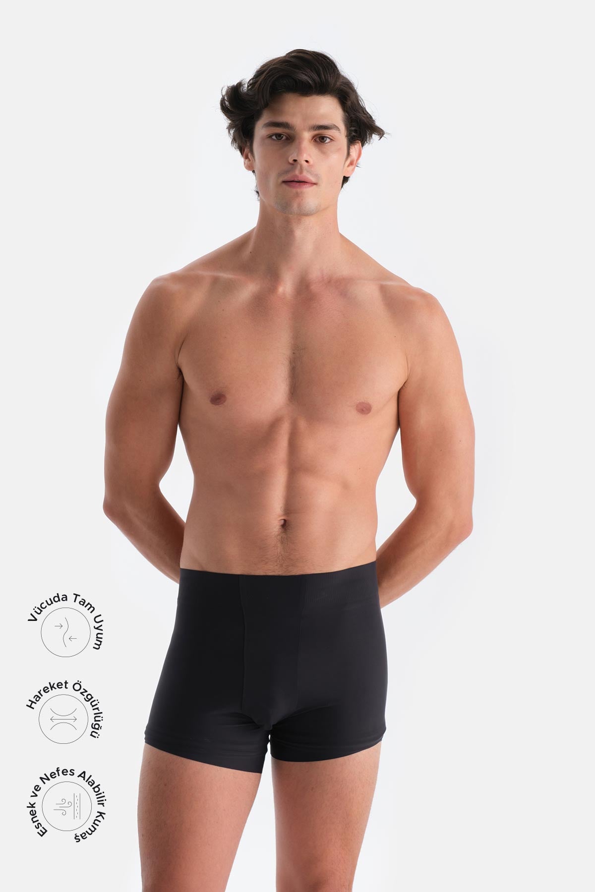 Siyah Erkek Dikişsiz Boxer
