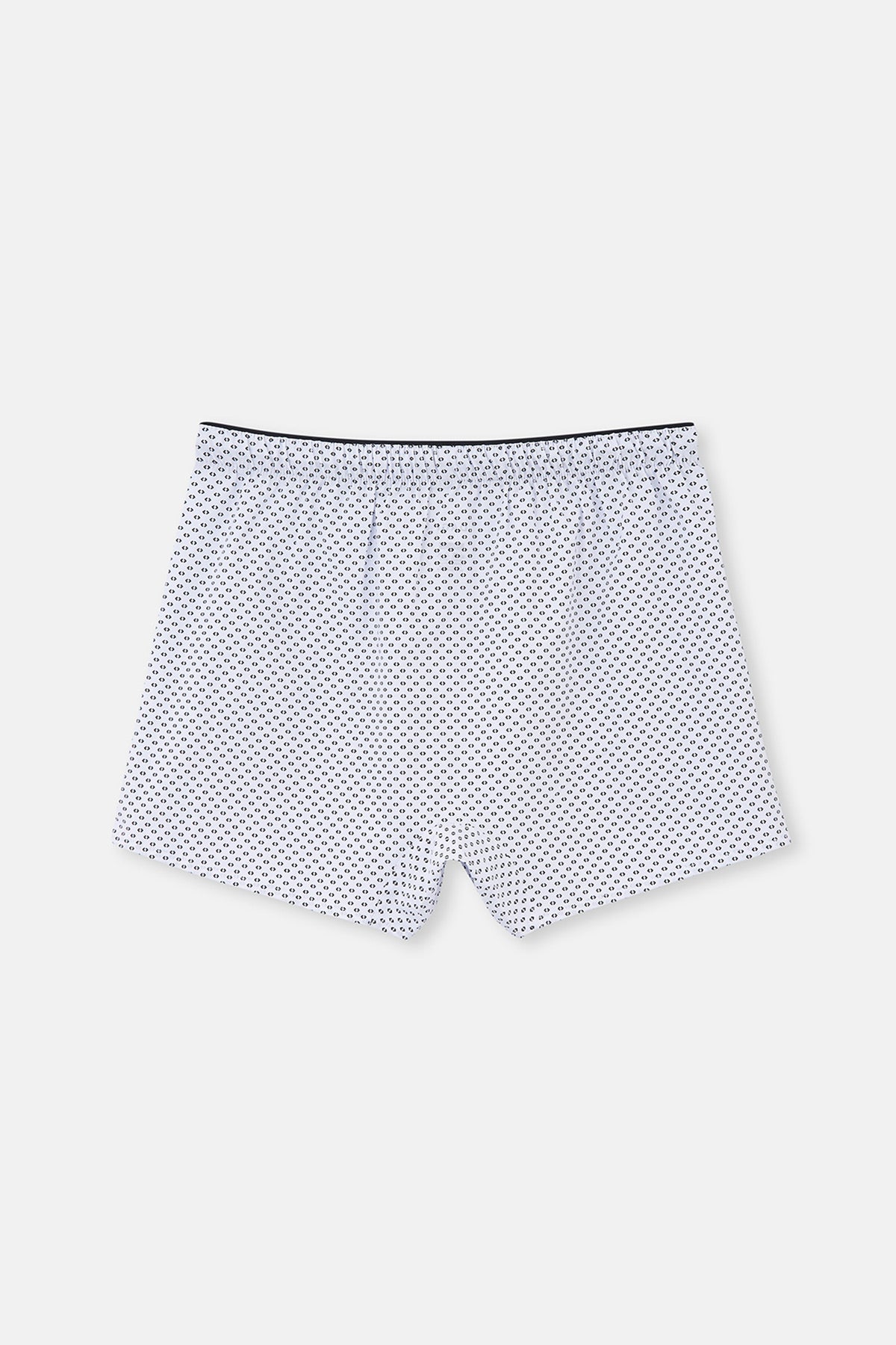 Beyaz Desenli Poplin Lyc Boxer