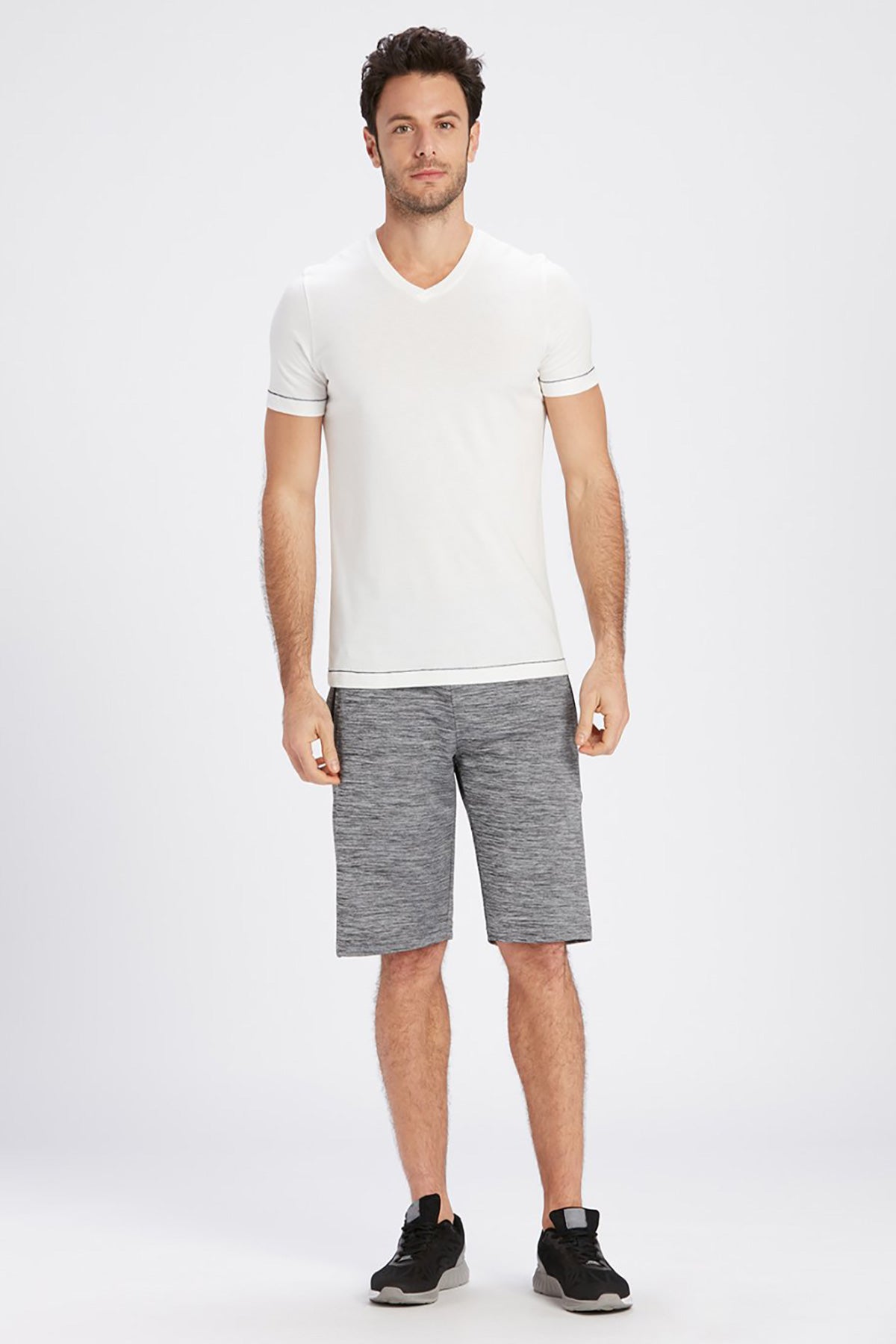 GREY MELANGE SHORTS