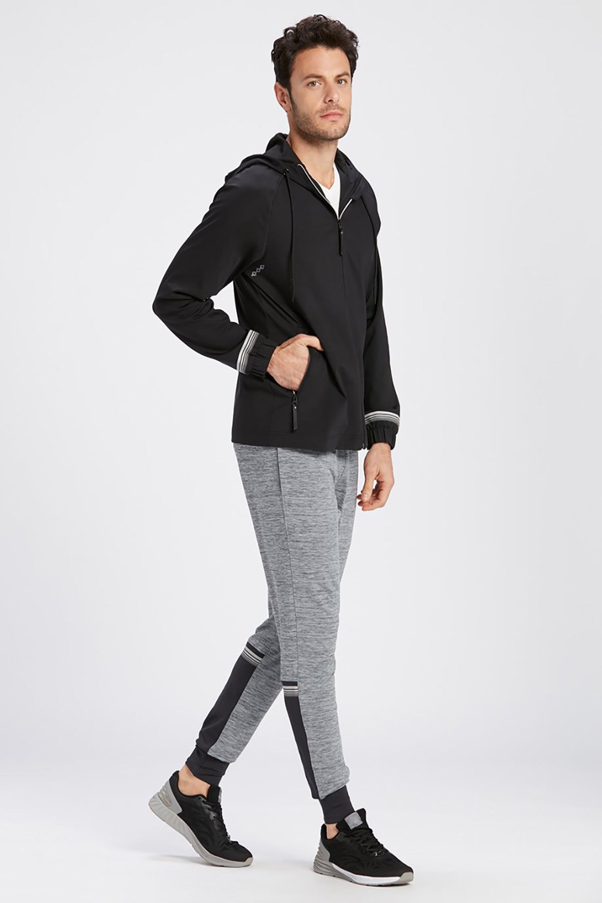GREY MELANGE TRACKSUIT BOTTOM