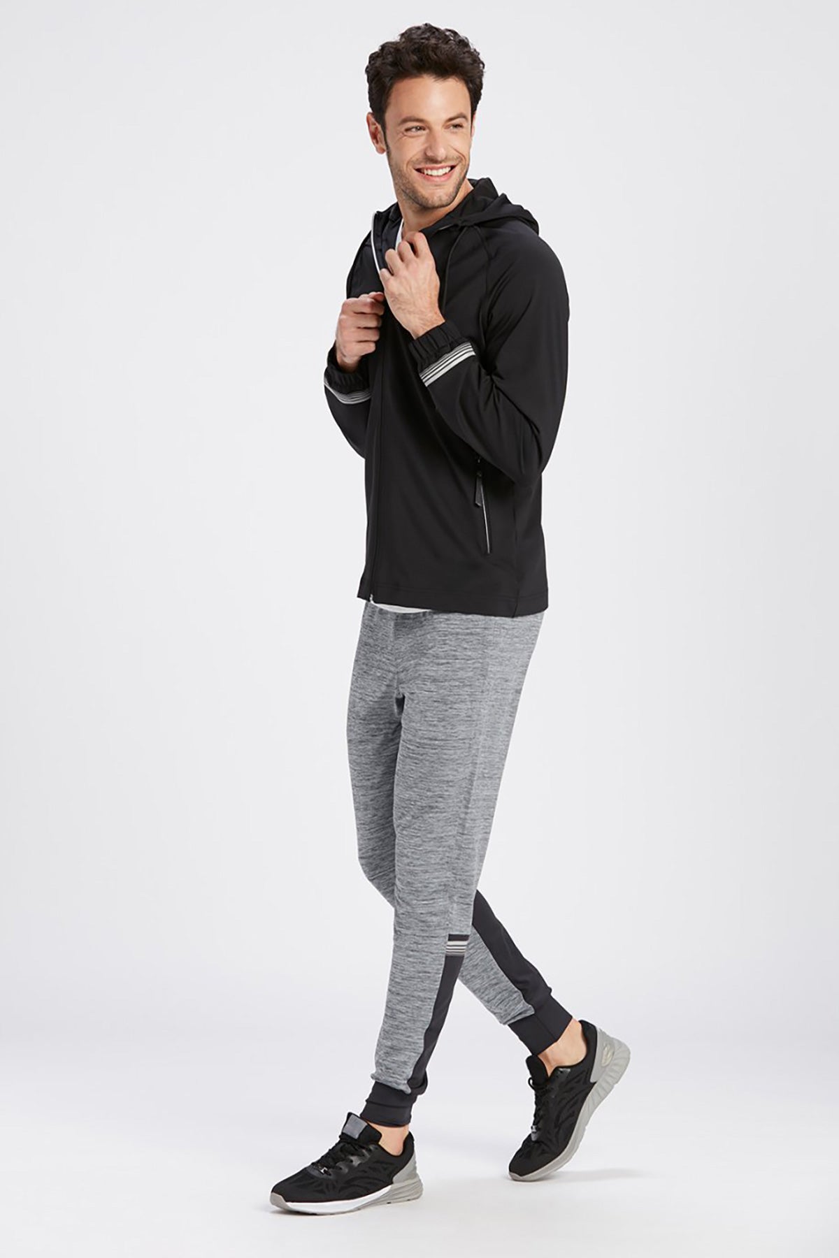 GREY MELANGE TRACKSUIT BOTTOM