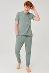 GREEN MELANGE PYJAMA SET