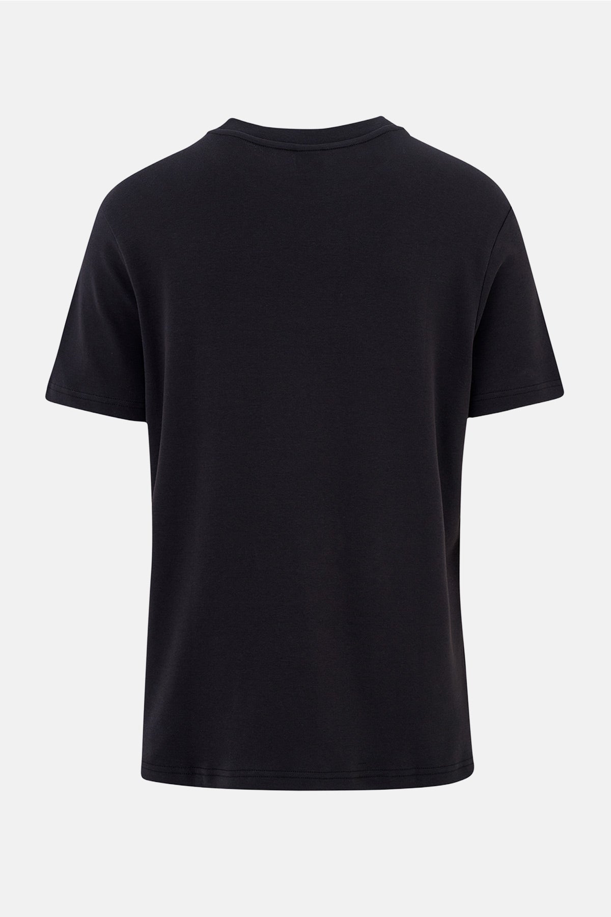 Black SILK FINISHING INTERLOCK CREW NECK T-SHIRT