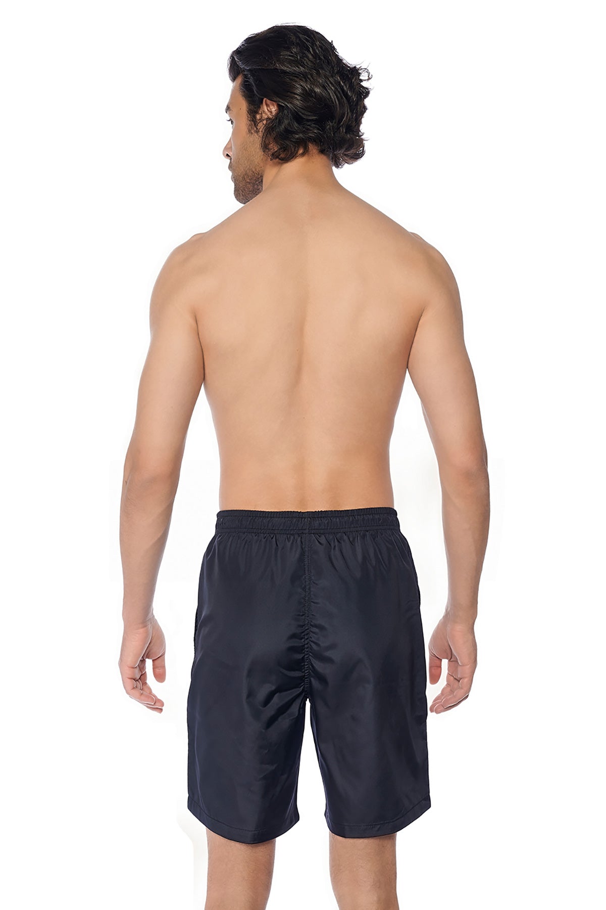Siyah Micro Orta Düz Erkek Deniz Şortu