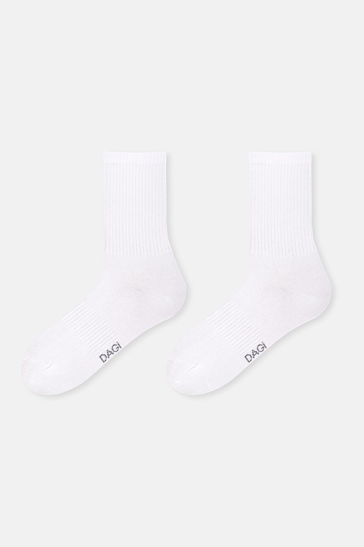 Beyaz Erkek 2'Li Basic Spor Çorap