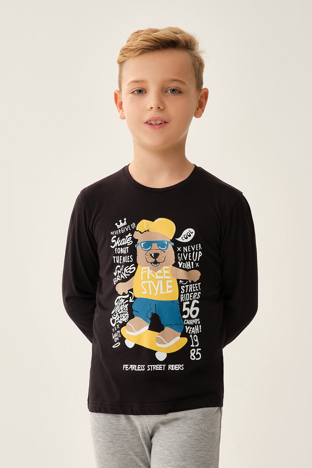 BLACK  T-SHIRT LONG SLEEVE