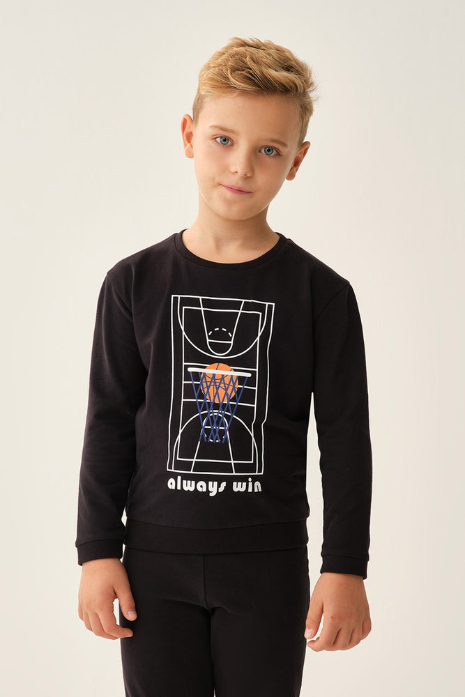 Siyah Erkek Çocuk Sweatshirt