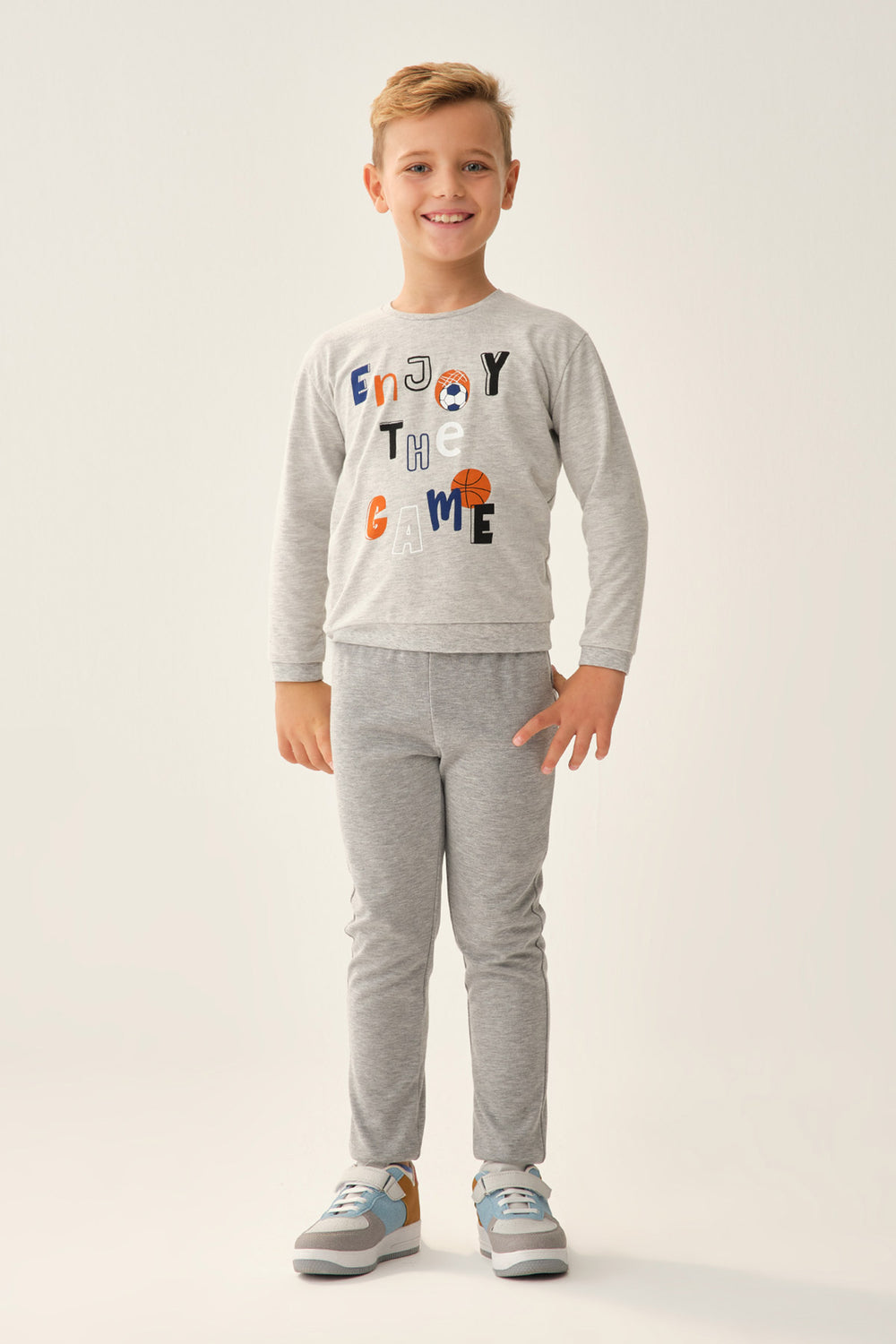 Gri Erkek Çocuk Sweatshirt