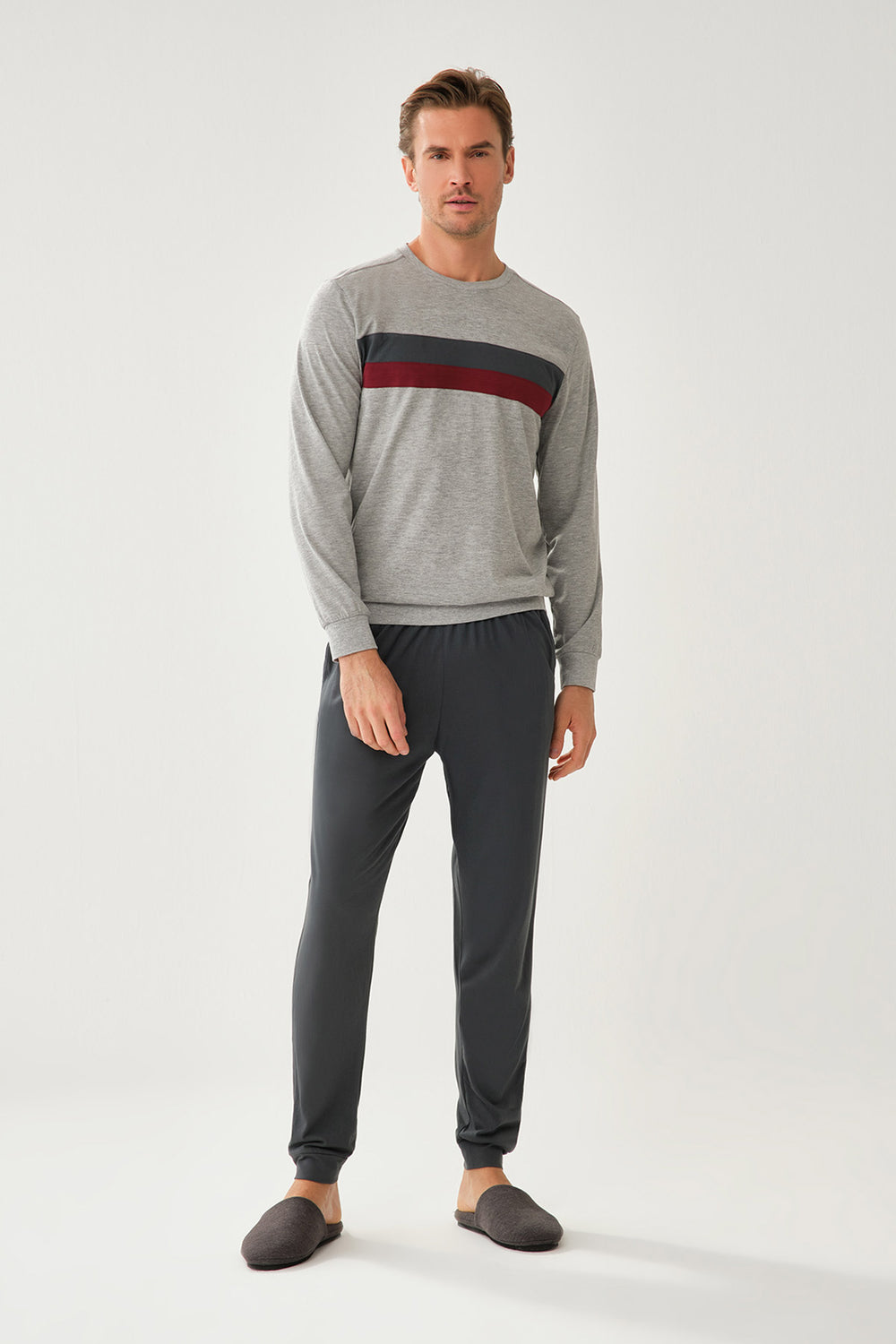 GREY MELANGE PYJAMA SET