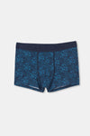 Petrol Mavisi D-Men Petrol si Desenli Compact Penye Boxer