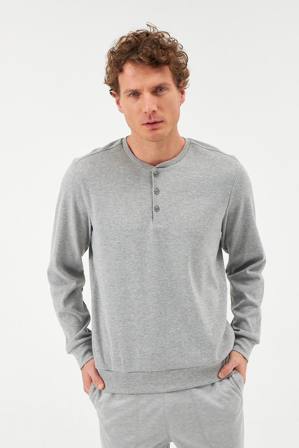 GREY PYJAMA TOP