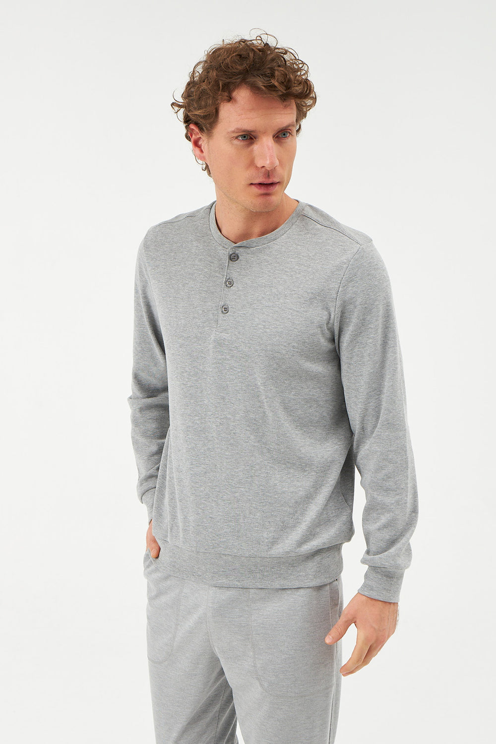 GREY PYJAMA TOP