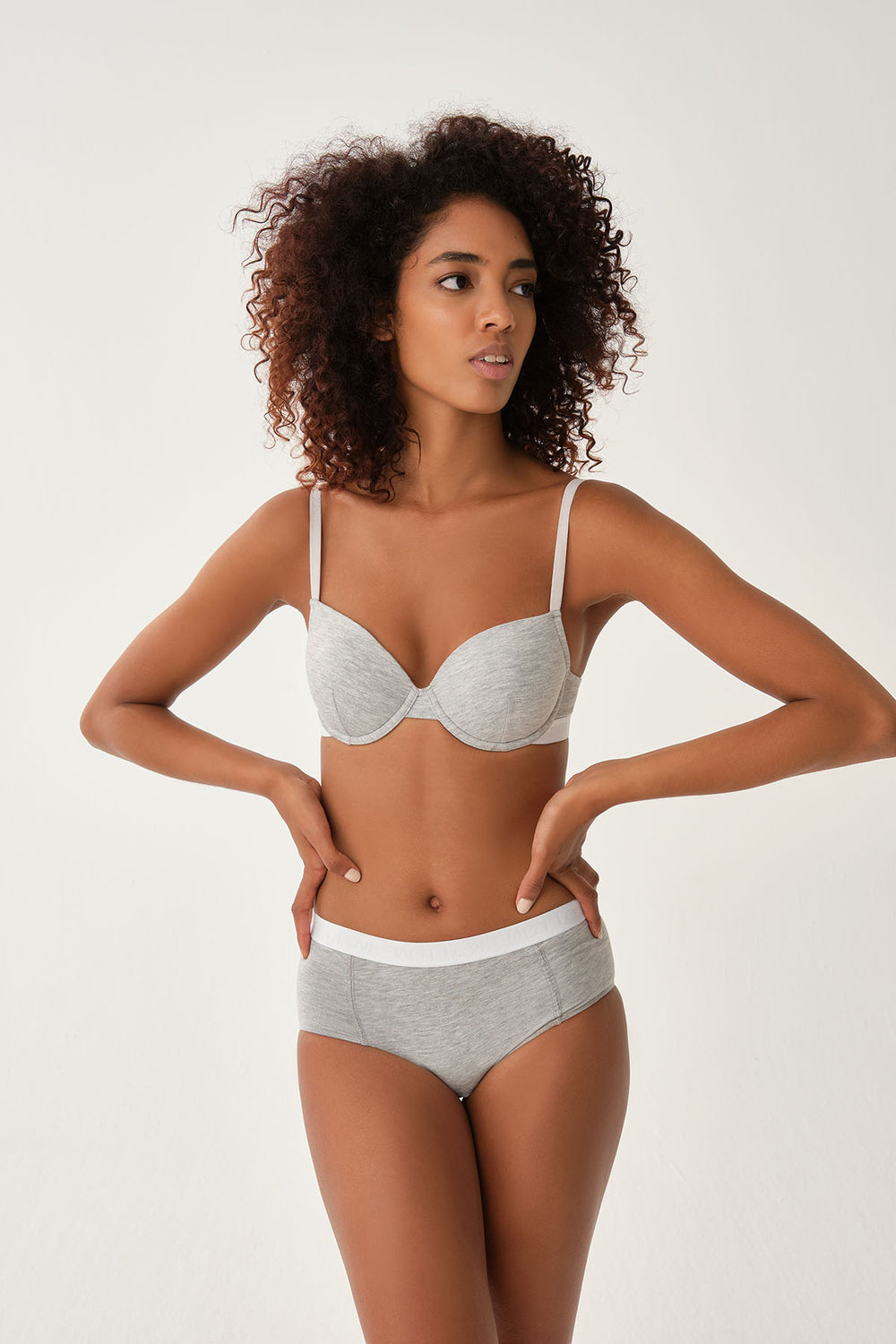GREY MELANGE SLIP