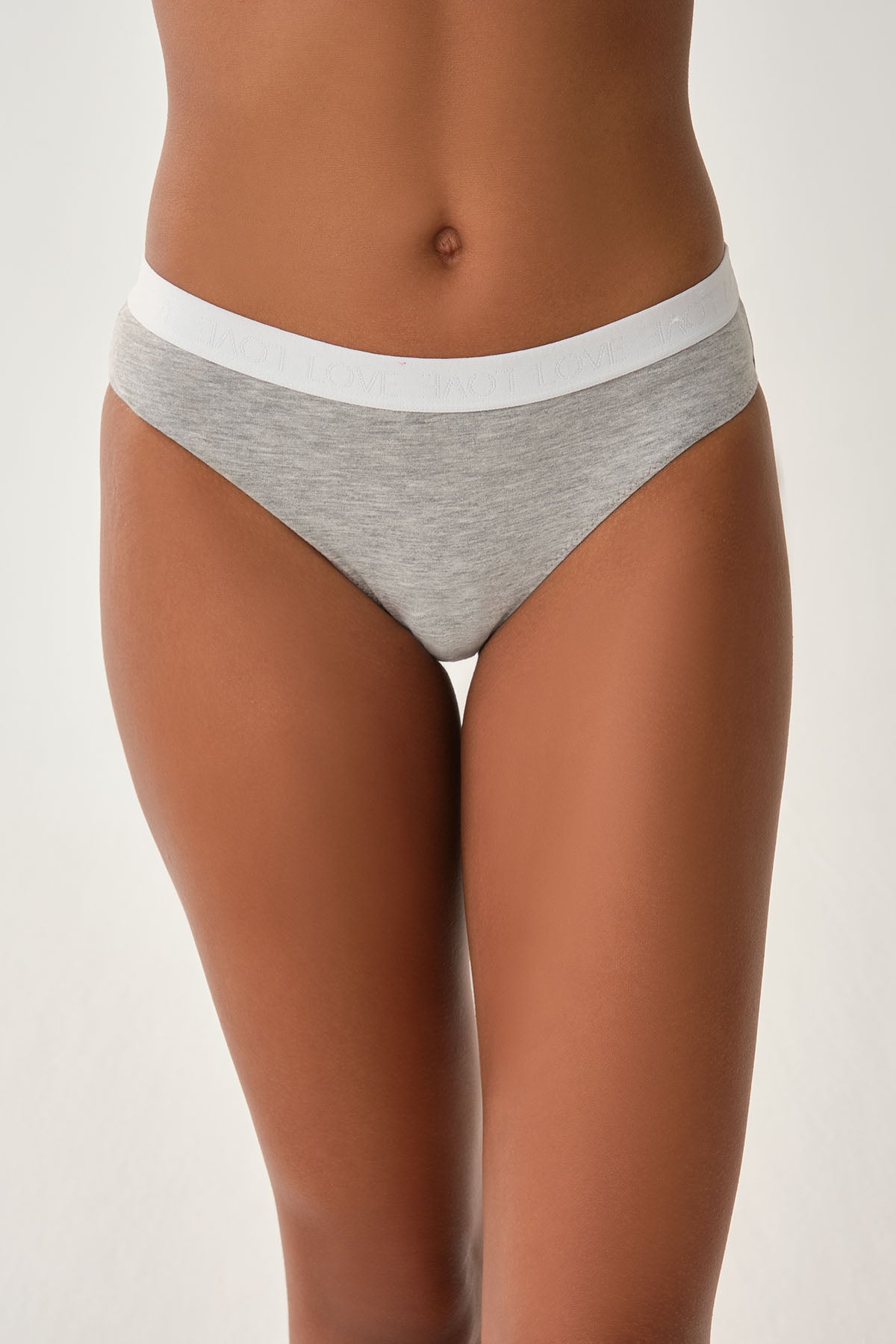 Gri Melanj Bel Bantlı Külot