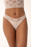Pudra Dantel Detaylı Tanga