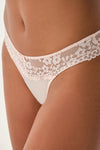 Pudra Dantel Detaylı Tanga