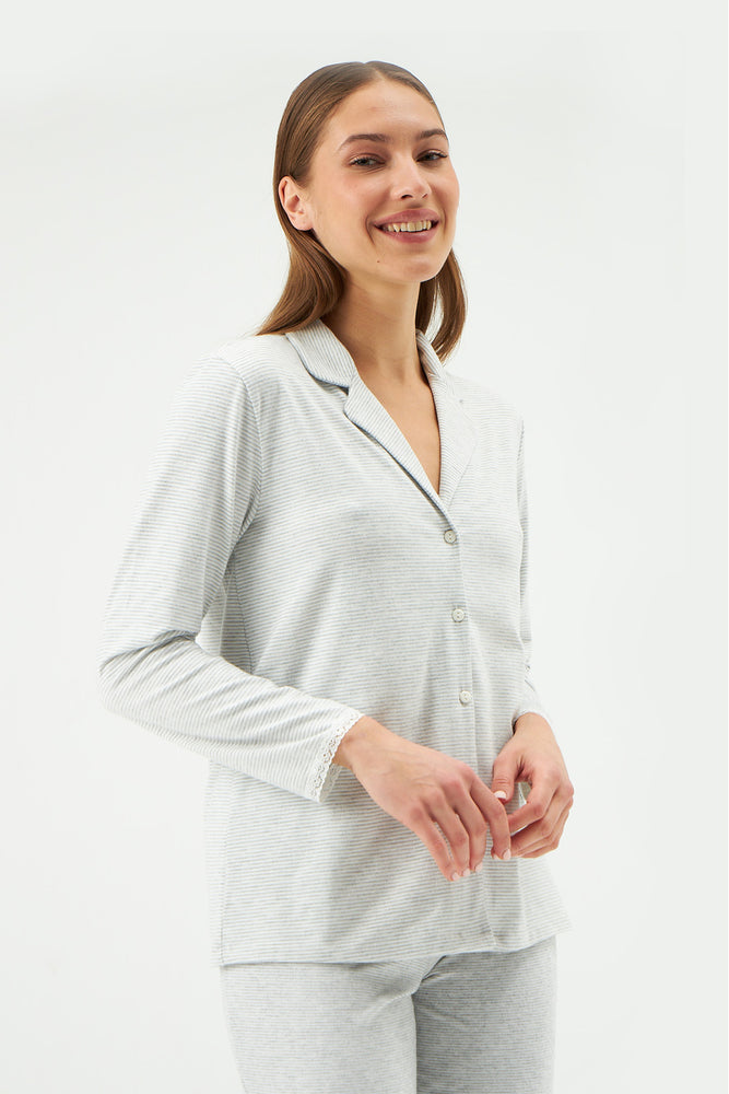 GREY PYJAMA TOP