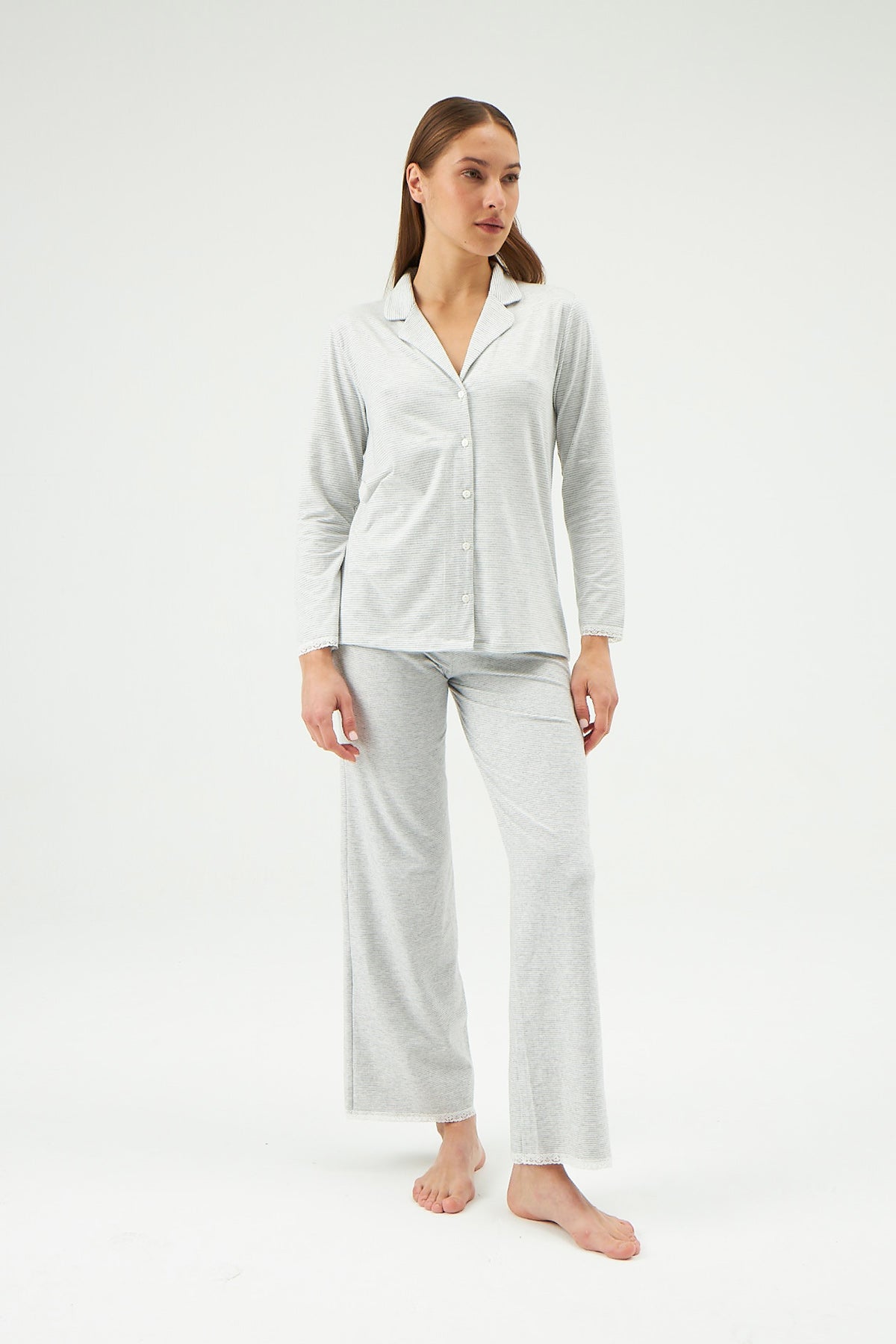 GREY PYJAMA TOP