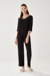 BLACK PYJAMA TOP
