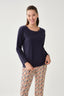 NAVY PYJAMA TOP