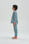 BLUE PRINTED PYJAMA SET
