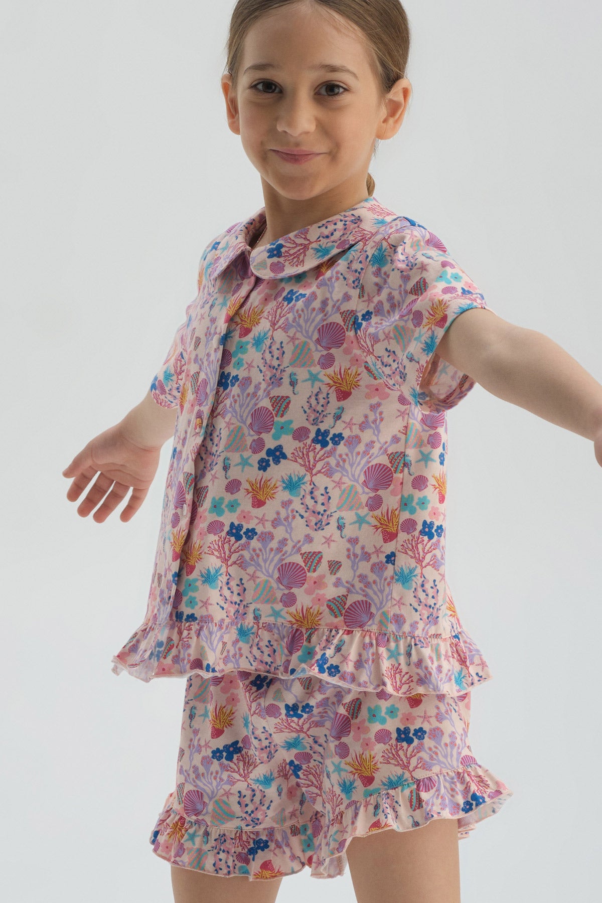 PINK PRINTED SHORT PYJAMA SET