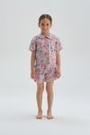 PINK PRINTED SHORT PYJAMA SET