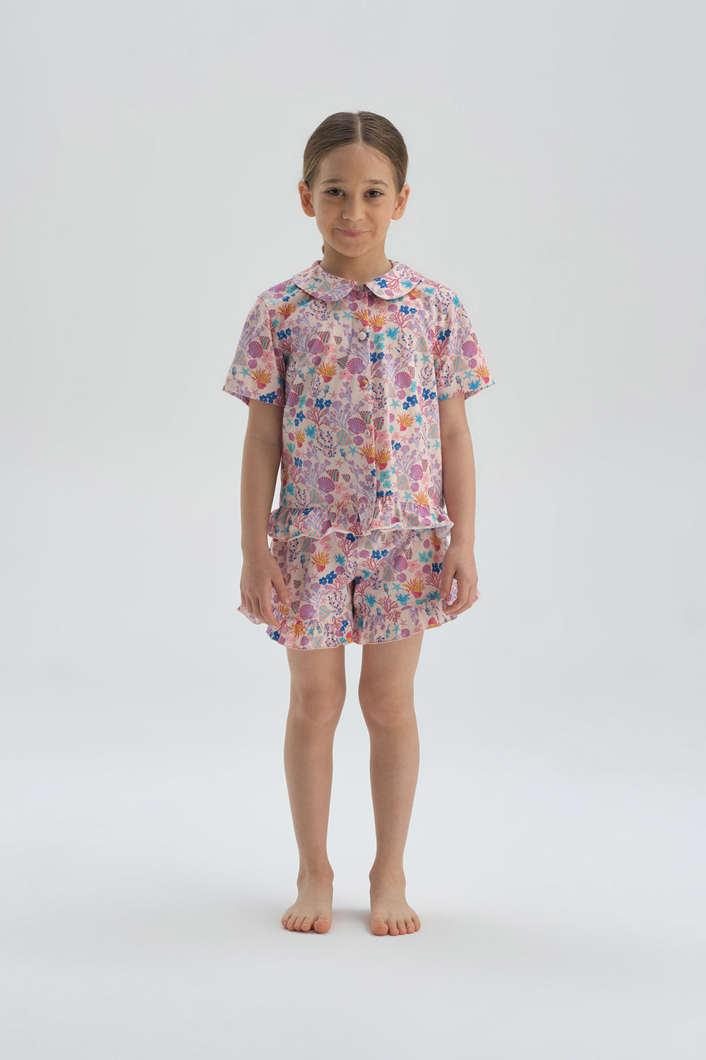 PINK PRINTED SHORT PYJAMA SET