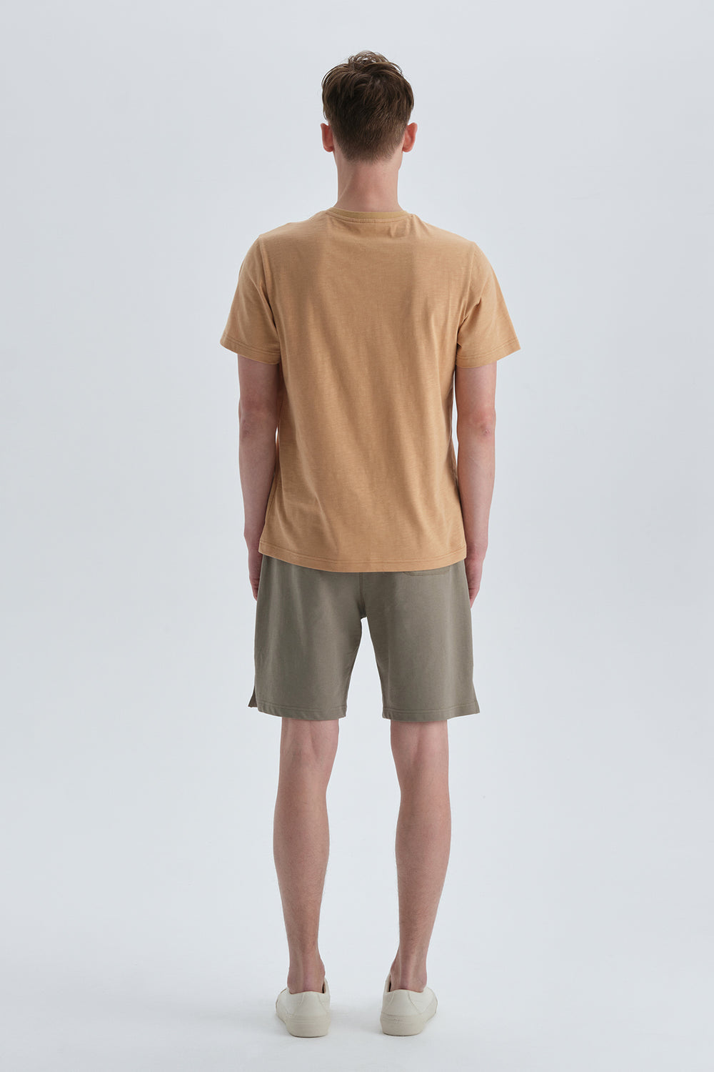 Hardal Pamuklu V Yaka T-Shırt