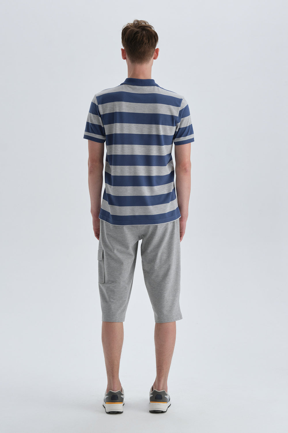 Mavi Desenli Pamuklu Desenli T-Shirt