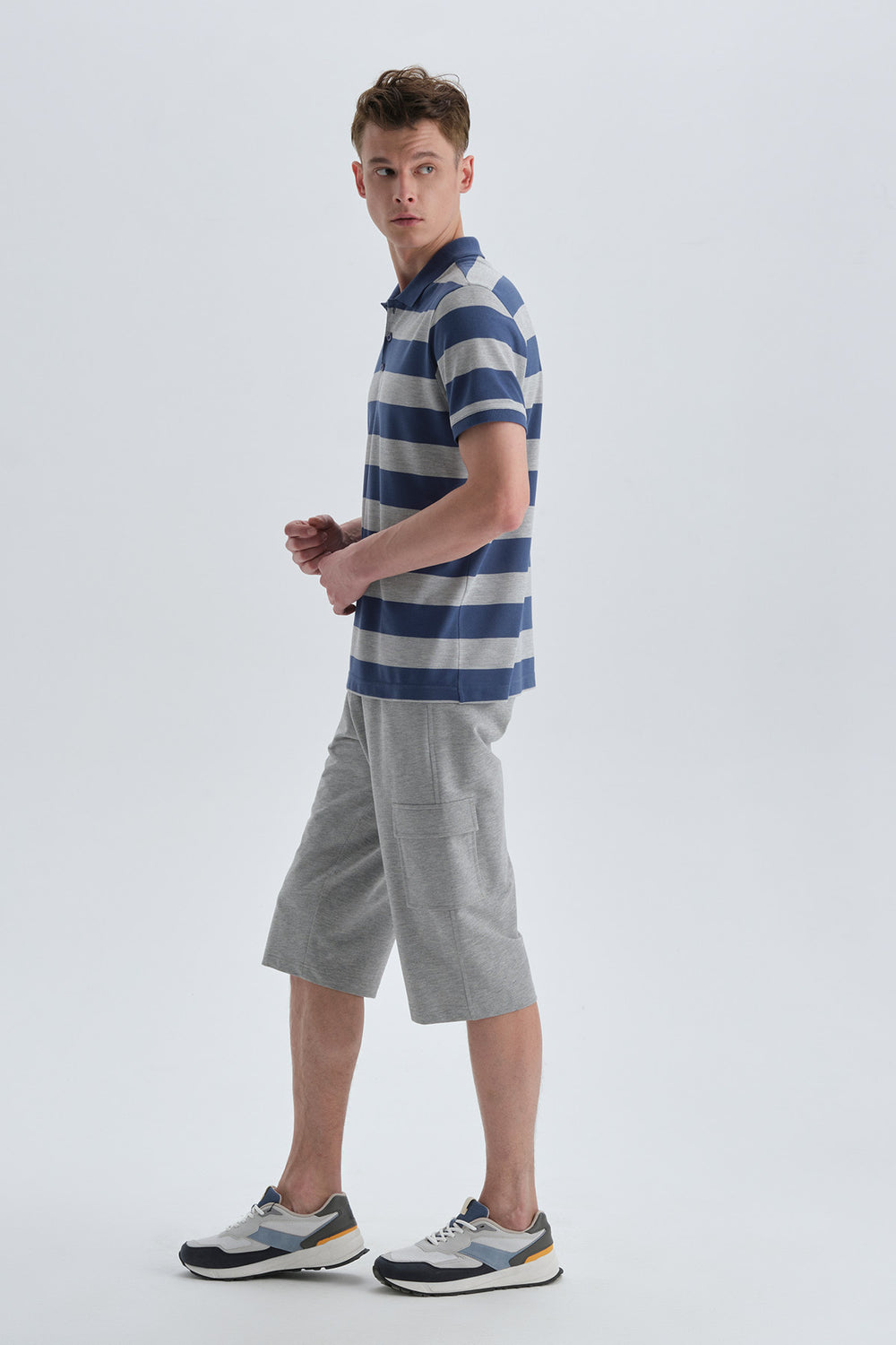 Mavi Desenli Pamuklu Desenli T-Shirt