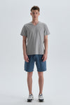 Gri Pamuk V Yaka T-Shirt