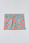 Mint - Turuncu Micro Kısa Deniz Yıldızı Desenli Deniz Şortu
