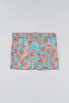 Mint - Turuncu Micro Kısa Deniz Yıldızı Desenli Deniz Şortu