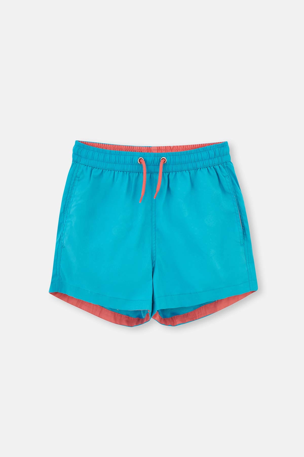 Turkuaz - Somon Micro Kısa Balık Desenli Magic - Deniz Şortu