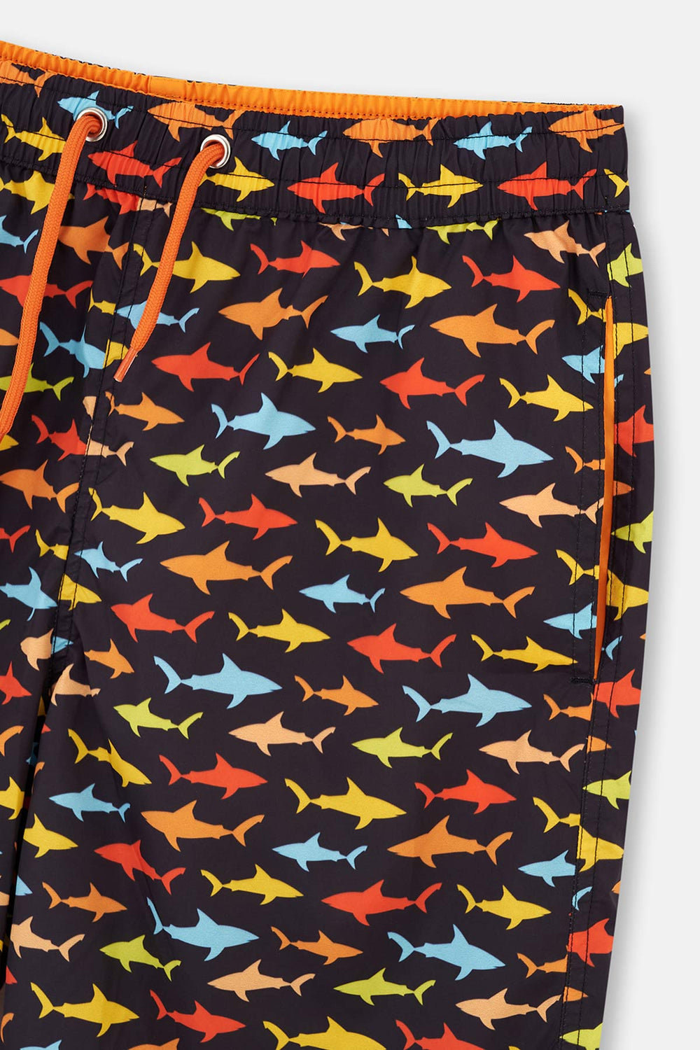 Lacivert Micro Orta Balık Desenli Şort