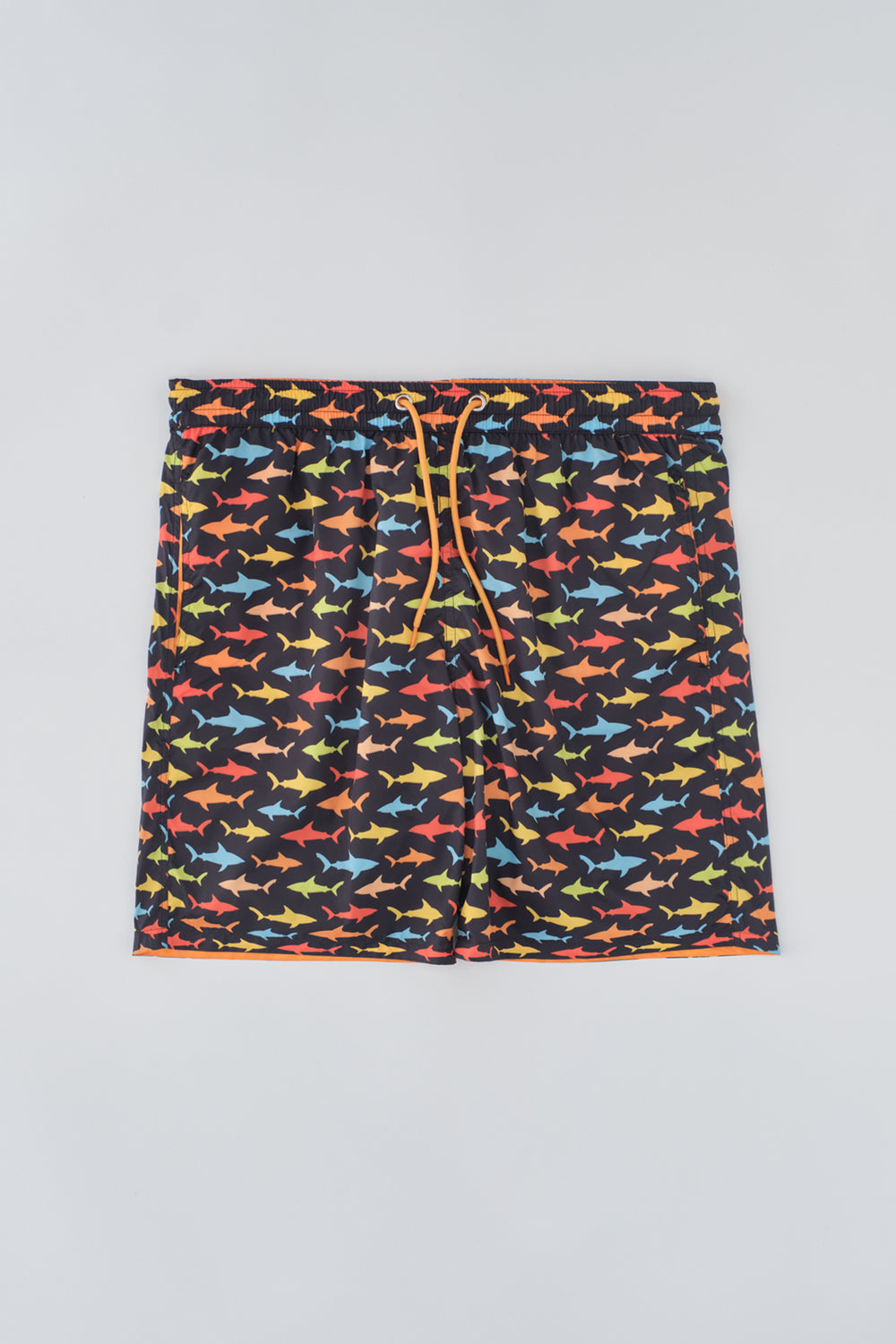 Lacivert Micro Orta Balık Desenli Şort