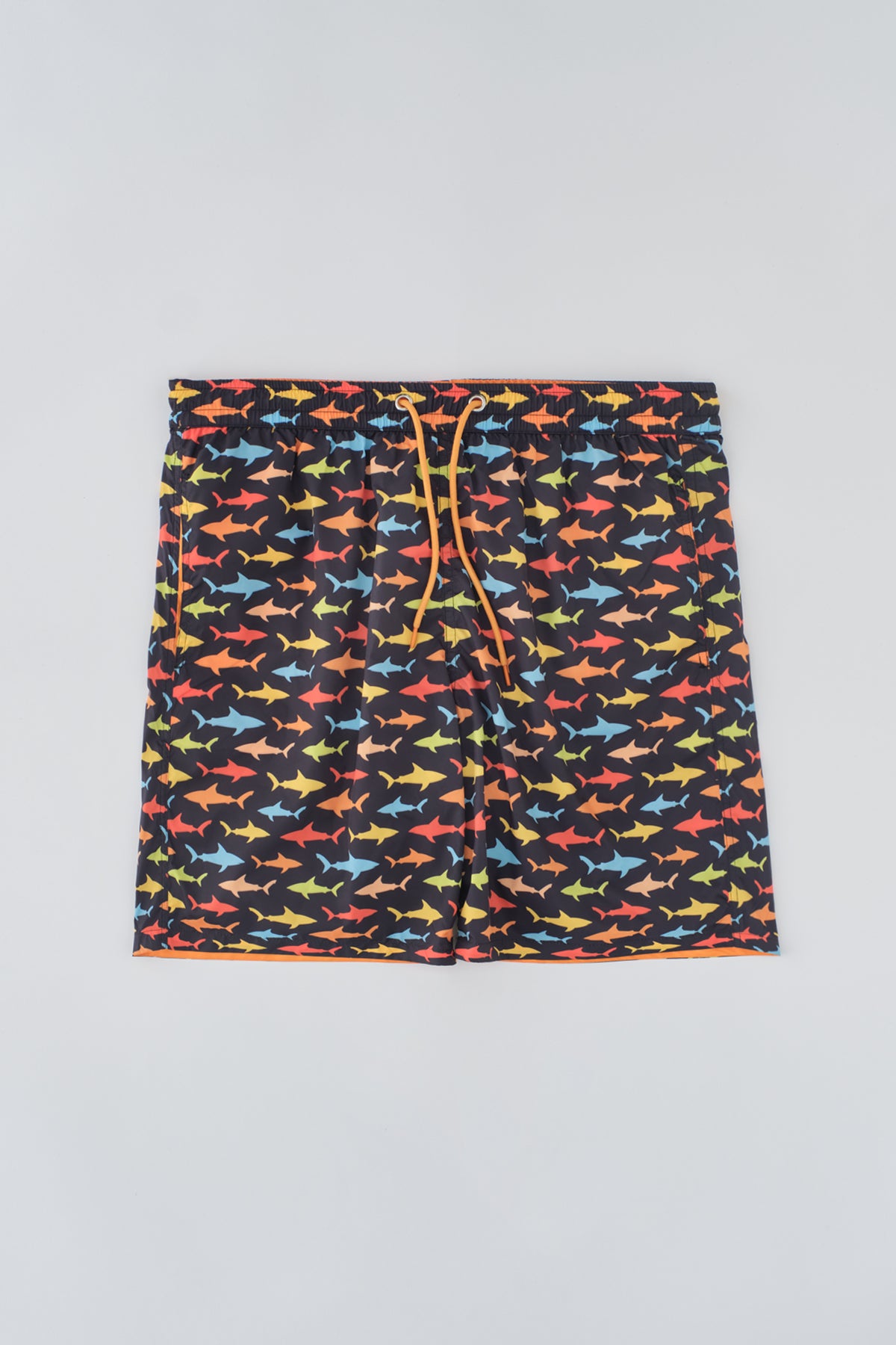 Lacivert Micro Orta Balık Desenli Şort