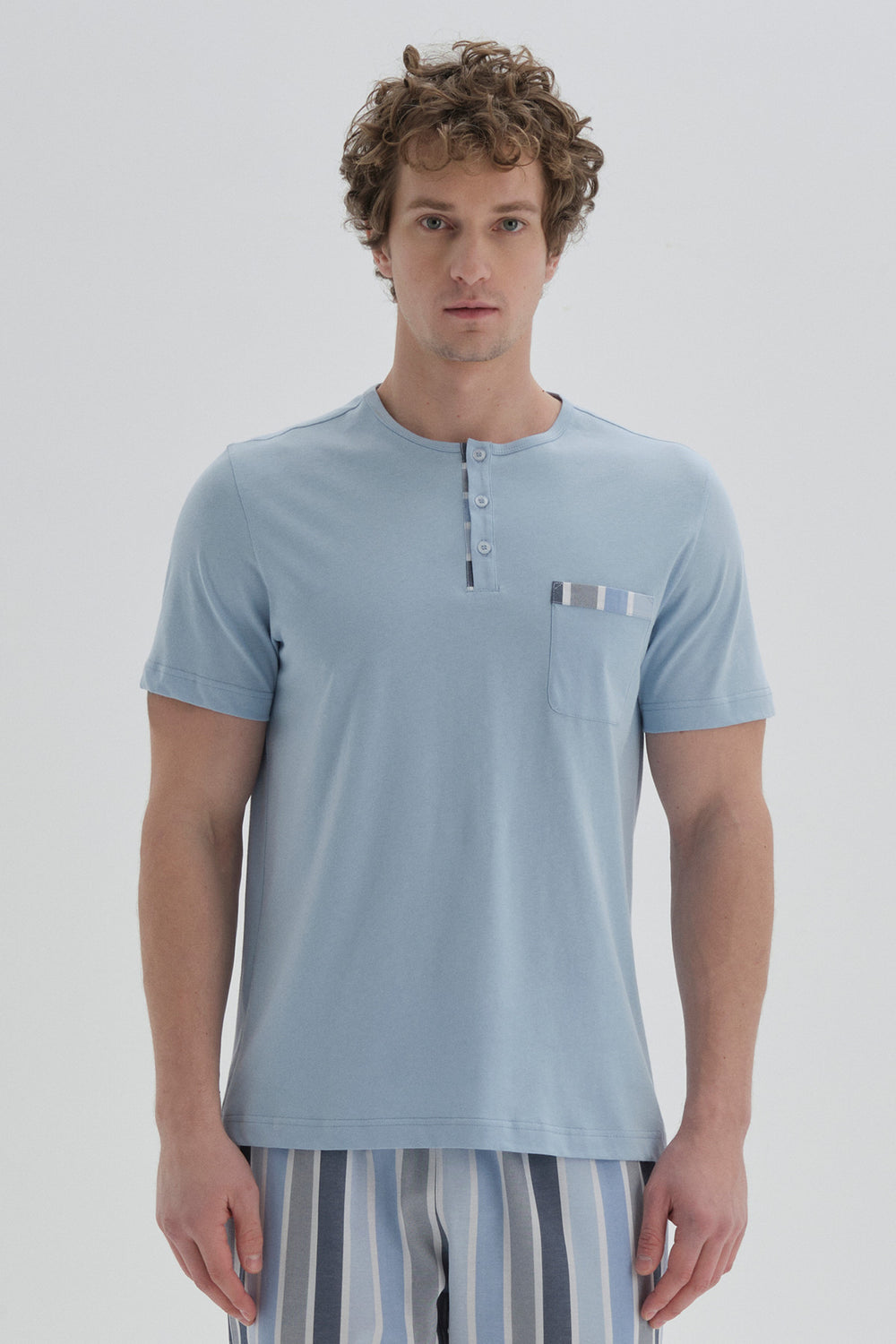 BLUE PYJAMA TOP