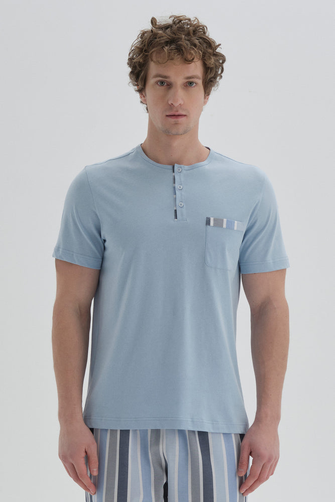 BLUE PYJAMA TOP